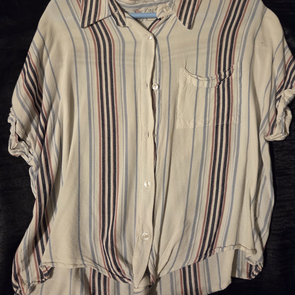 Pink Rose Vintage Multicolor Striped Shirt